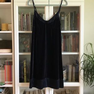 Deep navy velvet swing dress - Gap - size 10